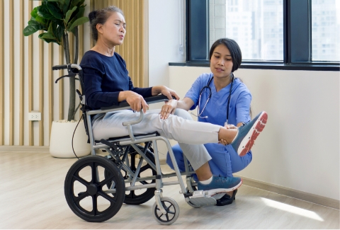 leg swelling with wheelchair